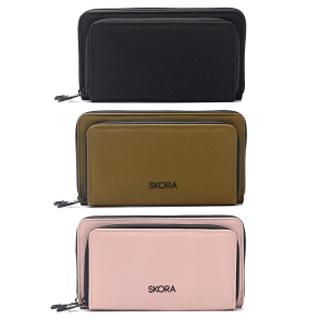 BILLETERA LURIL CON BOLSILLO FRONTAL Y LLAVERO SKORA VERDE