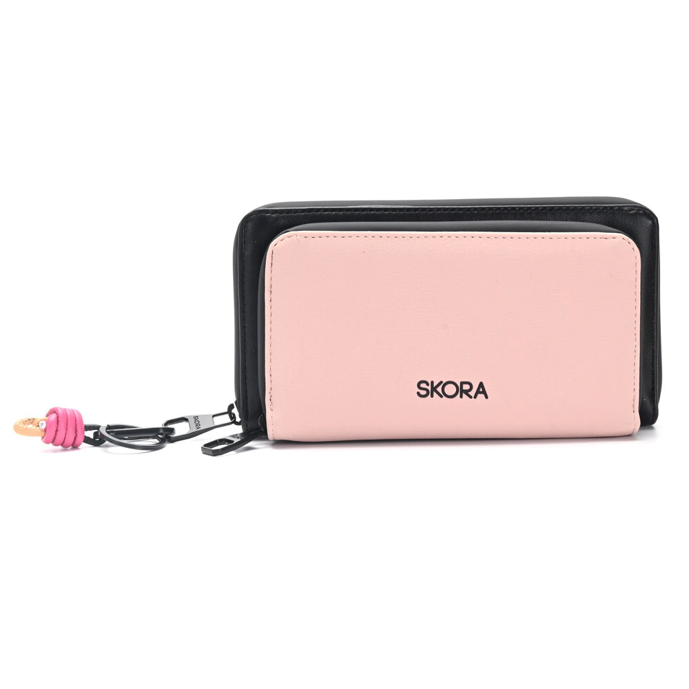 BILLETERA LURIL CON BOLSILLO FRONTAL Y LLAVERO SKORA ROSA