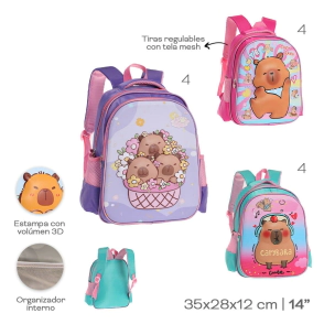 MOCHILA INFANTIL CAPYBARA TRENDY VERDE