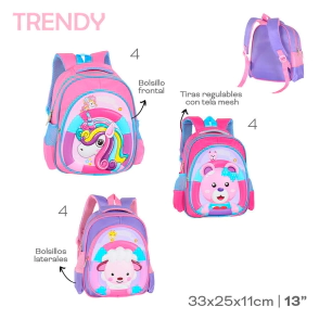 MOCHILA INFANTIL TRENDY FUCSIA