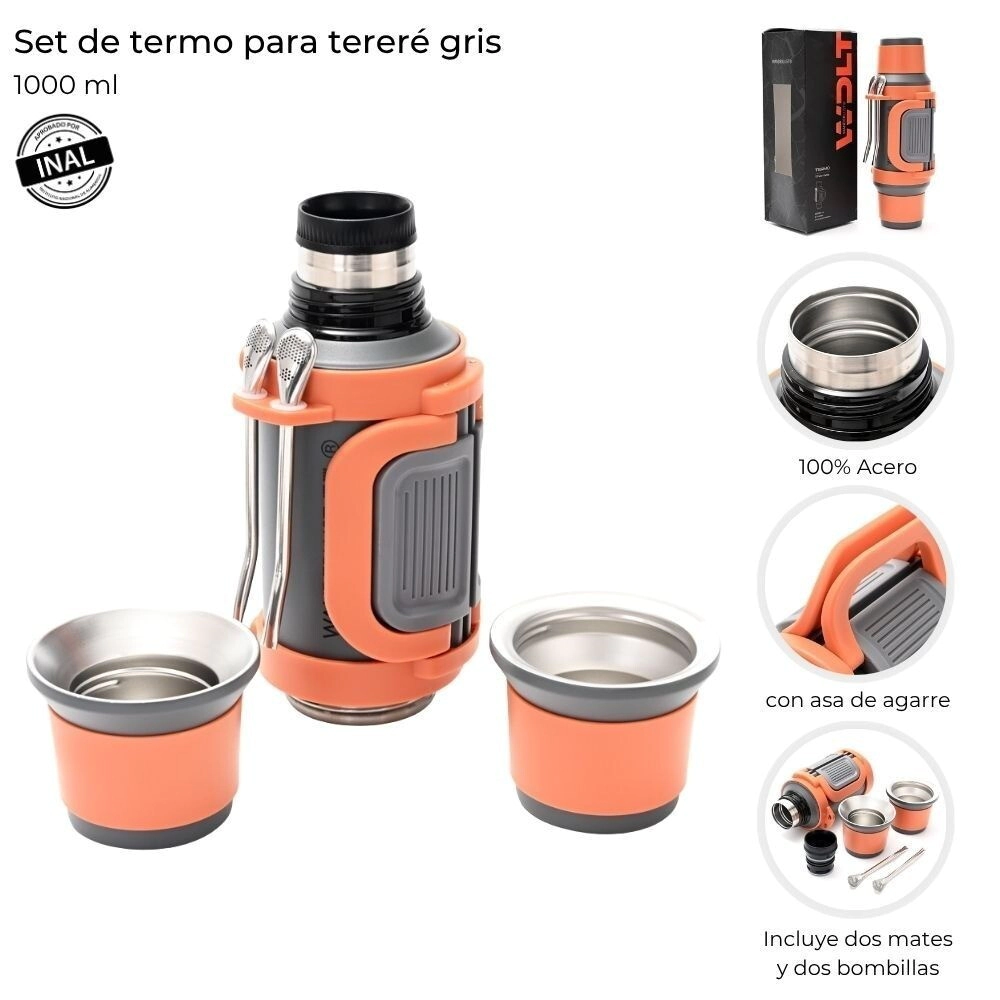 SET TERMO PARA TERERE 100ML GRIS