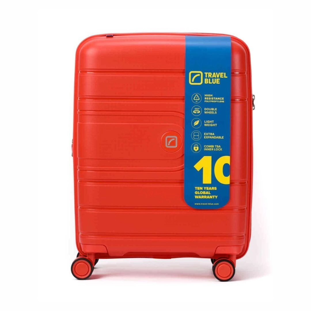 VALIJA CARRY ON 20" LUXE WANDERER ORANGE TRAVEL BLUE