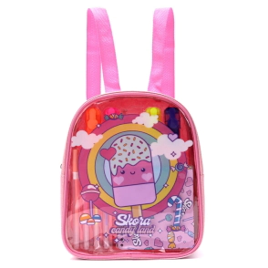 MOCHILA CON SET LIBRERIA INCLUYE CUADERNO SKORA HELADITO