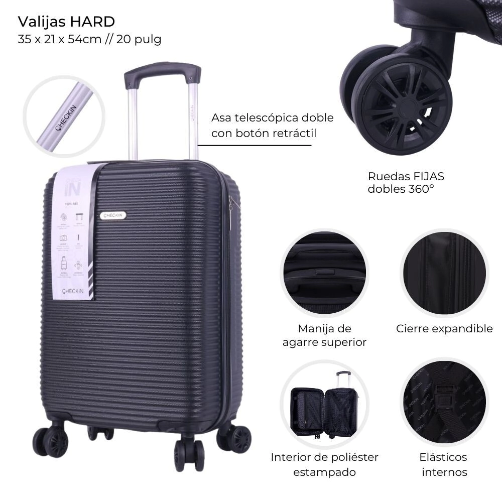 VALIJA CARRY ON HARD CHECK IN 20" EXPANDIBLE