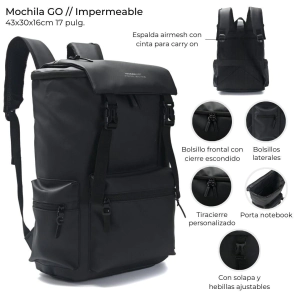 MOCHILA TOTE PLEGABLE WANDERLUST - DESPLEGADO 39x41x16 C