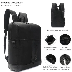 MOCHILA GO CANVAS 45x28x17 CM 17,5 