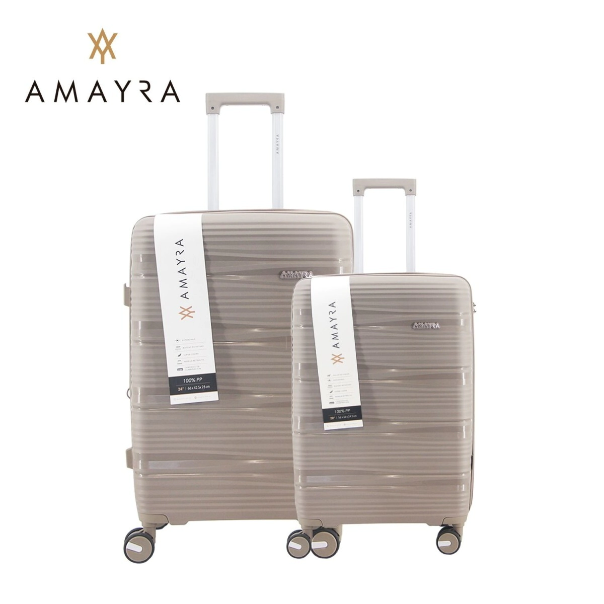 SET DE VALIJAS 20" 24" PP TAUPE AMAYRA