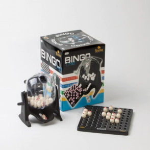 BINGO DE 90 BOLILLAS CON BOLILLERO Y PORTABOLILLA DE CRISTAL BISONTE