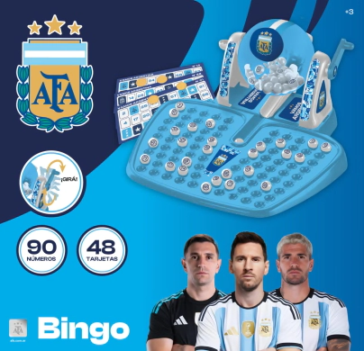JUEGO DE BINGO AFA OFICIAL SELECCION ARGENTINA 24X24X10 CM