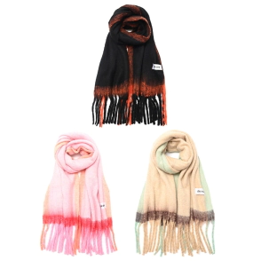 RUANA BICOLOR CON FLECOS 180x50CM SKORA