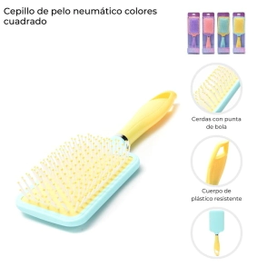 CEPILLO DE PELO NEUMATICO COLORES CUADRADO SKORA