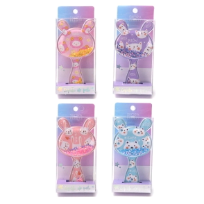 CEPILLO DE PELO NEUMATICO CON FORMA DE CONEJITO CON GLITTER SKORA