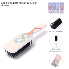CEPILLO DE PELO RECTANGULAR CON SIRENAS SKORA