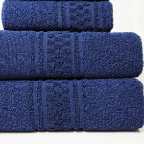 SET TOALLA Y TOALLON 400 GR CUAD AZUL ALCOYANA