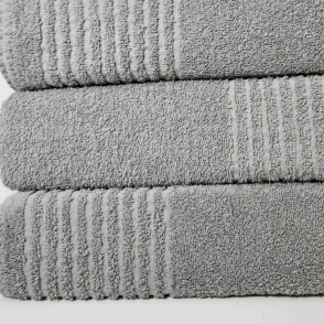 SET TOALLA Y TOALLON 500 GR GRIS ALCOYANA