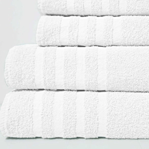 SET TOALLA Y TOALLON 400 GR RAYA BLANCO ALCOYANA