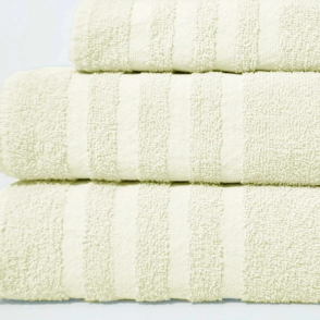 SET TOALLA Y TOALLON 400 GR RAYA CREMA ALCOYANA