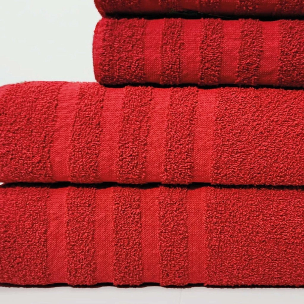 SET TOALLA Y TOALLON 400 GR RAYA TOMATE ALCOYANA