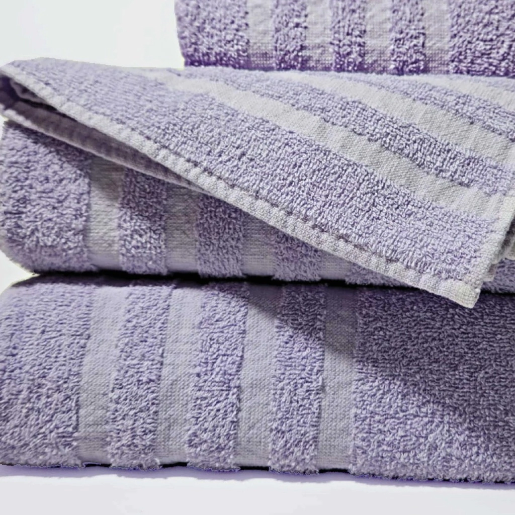 SET TOALLA Y TOALLON 400 GR RAYA LILA ALCOYANA