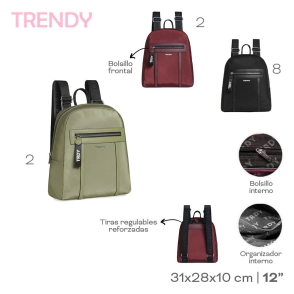 MOCHILA TRENDY BORDO