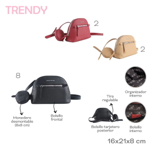 MORRAL CON MONEDERO TRENDY ROJO