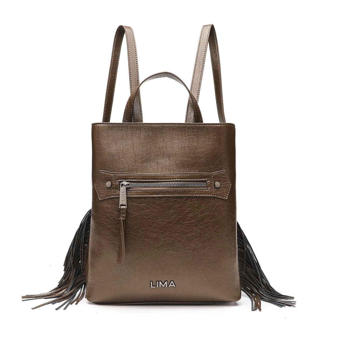 MOCHILA MEDIANA JANIS LIMA MARRON