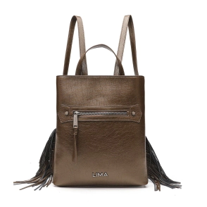 MOCHILA MEDIANA JANIS LIMA MARRON