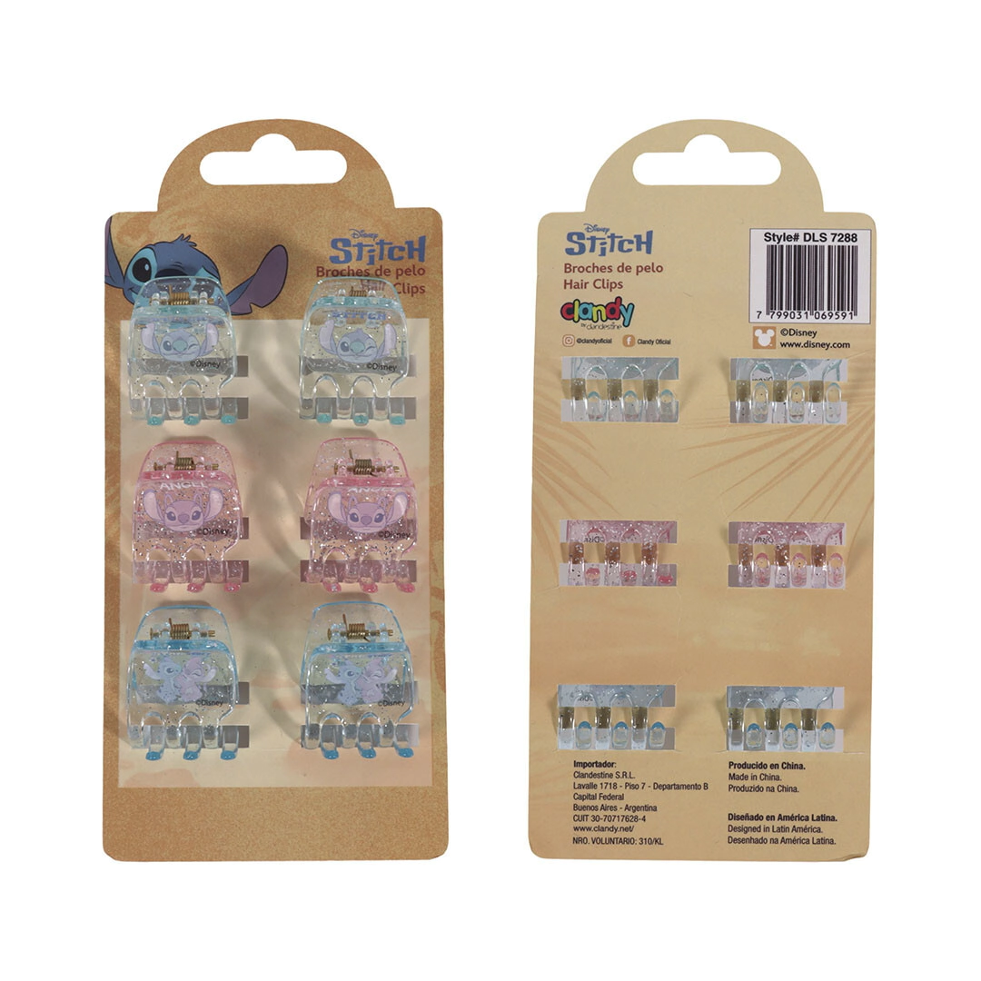 SET GANCHOS DE PELO STITCH