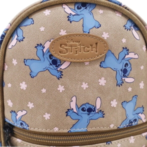 MOCHILA Y PORTA BOTELLA DISNEY STITCH BEIGE