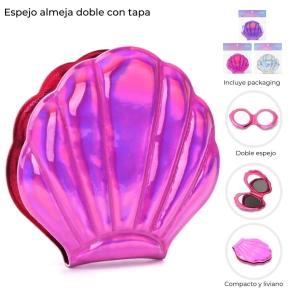 ESPEJO ALMEJA DOBLE CON TAPA SKORA