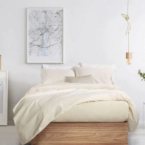 PALETTE JUEGO DE SABANAS LINES 180 HILOS QUEEN BEIGE