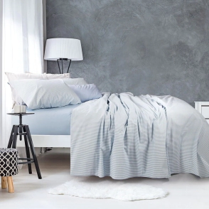 PALETTE JUEGO DE SABANAS LINES 180 HILOS QUEEN CELESTE