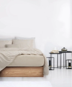 PALETTE JUEGO DE SABANAS LINES 180 HILOS FULL BEIGE