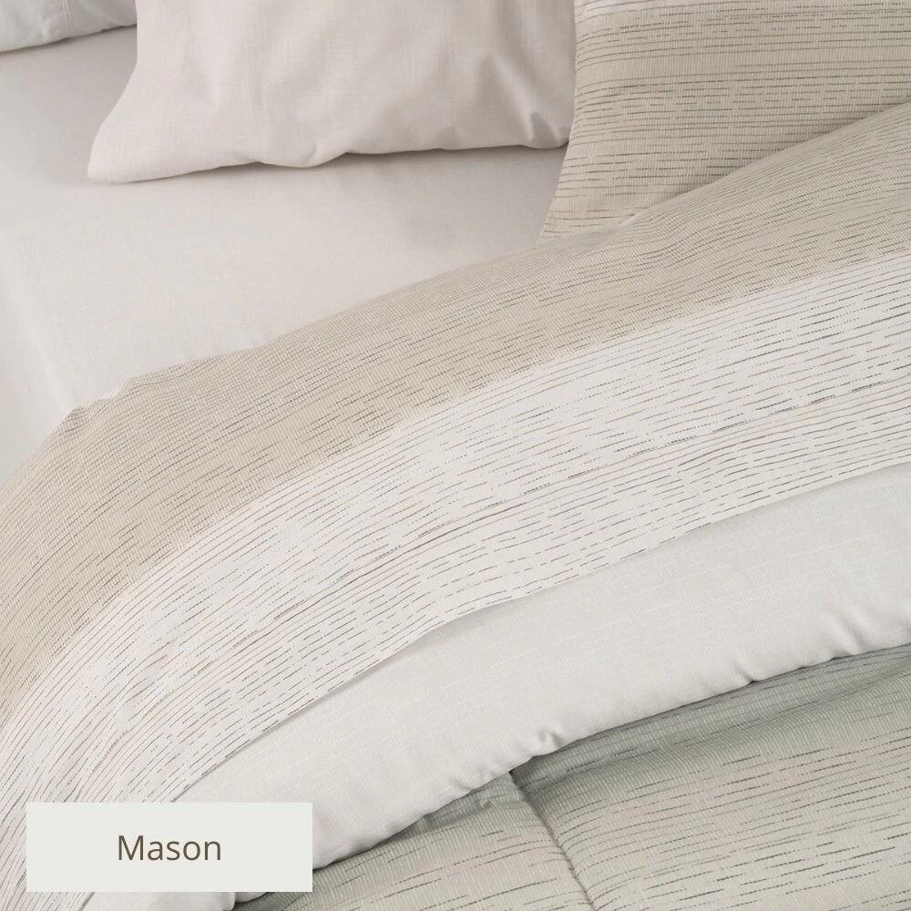 ALCOYANA JUEGO DE SABANAS ORGANIC 132 HILOS 2 1/2 PLAZAS MASON