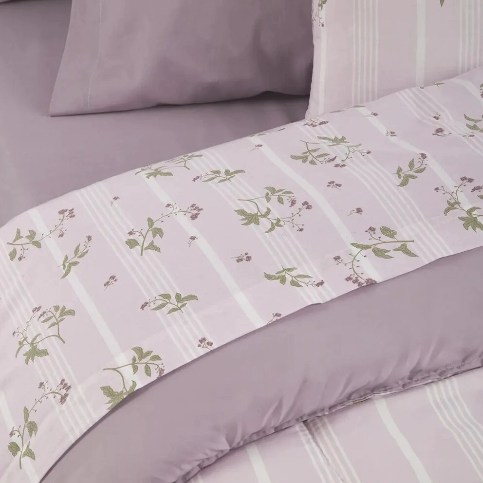 ALCOYANA JUEGO DE SABANAS ORGANIC 132 HILOS 1 1/2 PLAZAS ASH