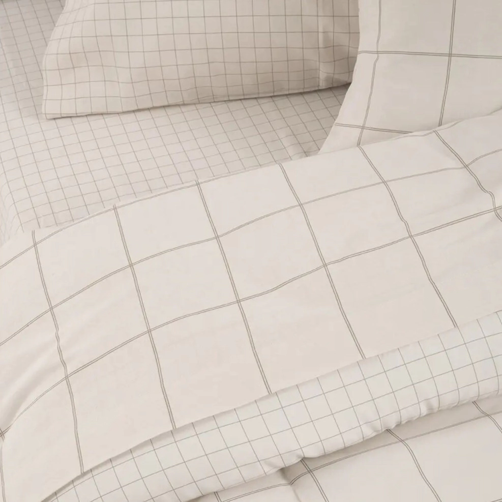 ALCOYANA JUEGO DE SABANAS ORGANIC 132 HILOS 1 1/2 PLAZAS SQUARES