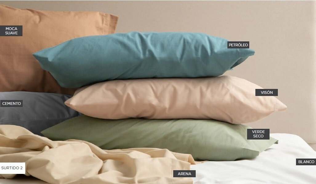 ALCOYANA JUEGO DE SABANAS ESTUDIO COLOR 144 HILOS KING SURTIDO