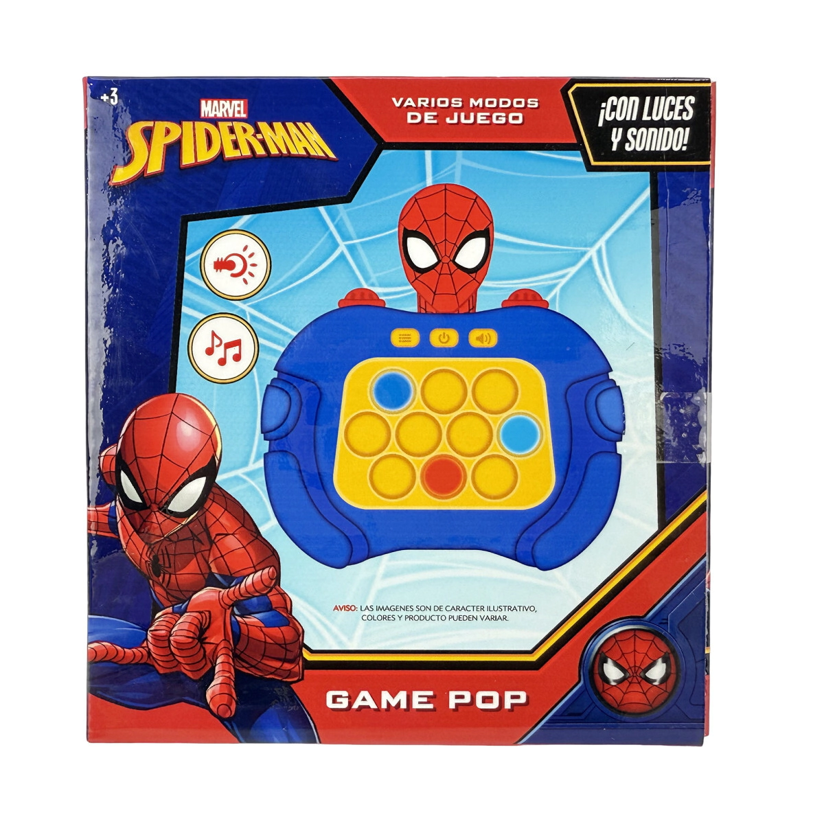 JUEGO INTERACTIVO POP IT SPIDERMAN 13x6x14 CM