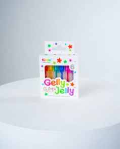 MINI BOLIGRAFOS ROLLER TINTA GEL CON GLITTER X6 KIRUKI