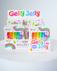 MINI BOLIGRAFOS ROLLER TINTA GEL PASTEL X6 KIRUKI