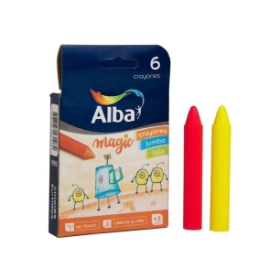 Crayones Alba Jumbo Fluo Chico x6