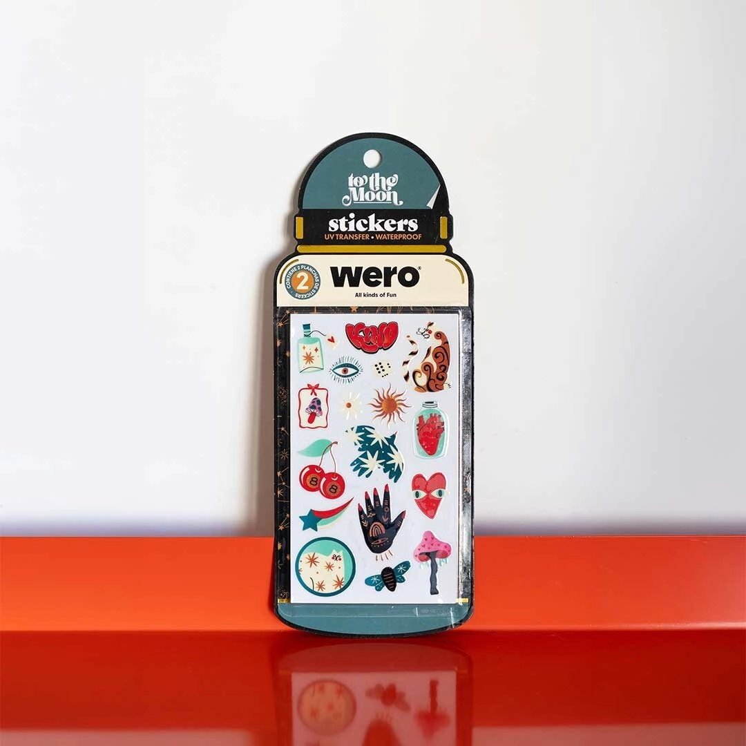 BOTTLE STICKERS TO THE MOON WERO