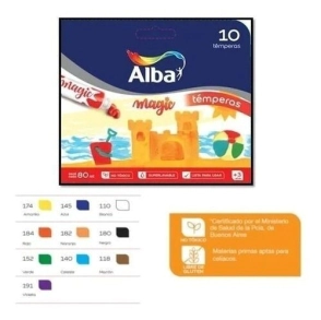 Tempera Albamagic Celeste 10 x 8 ml