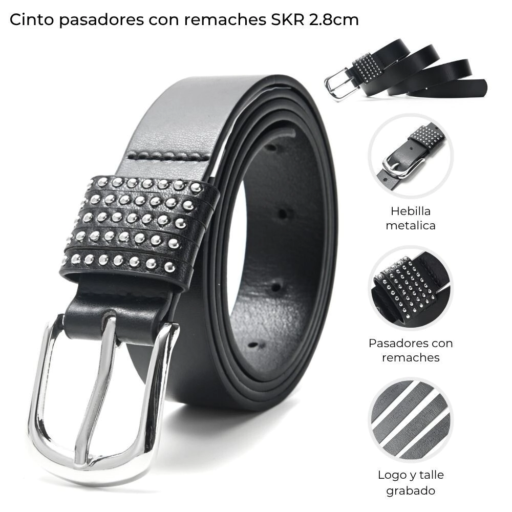 CINTO PASADORES CON REMACHES SKORA 2,8CM