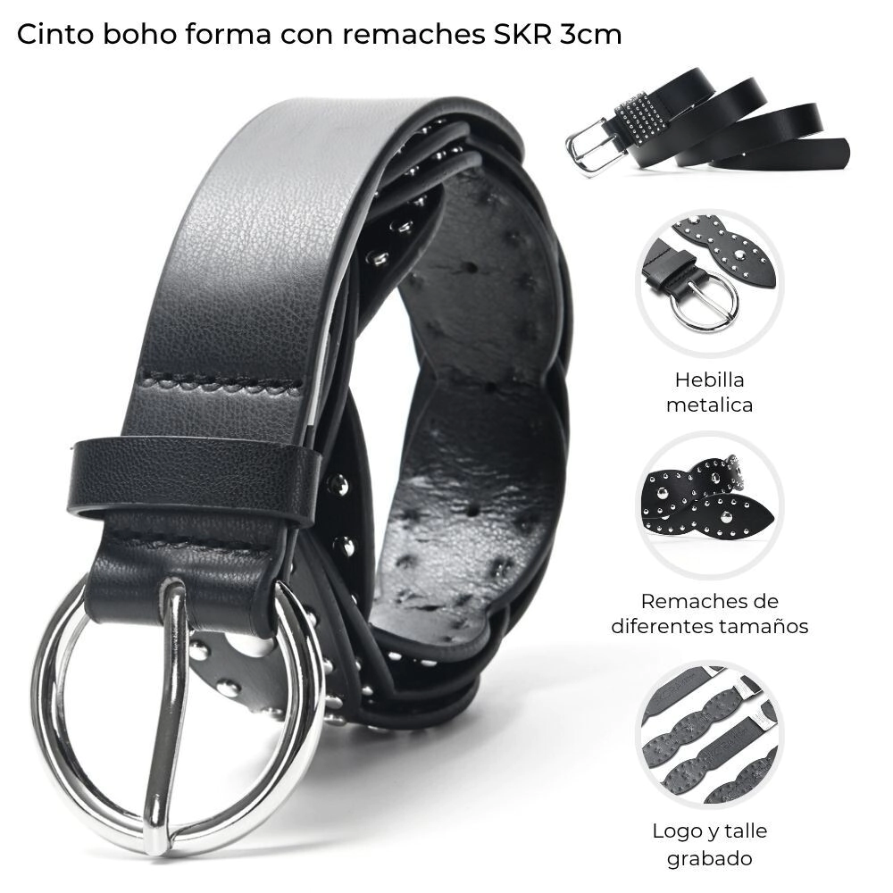 CINTO BOHO FORMA CON REMACHES SKORA 3CM
