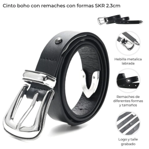 CINTO BOHO CON REMACHES CON FORMAS SKORA 2,3CM