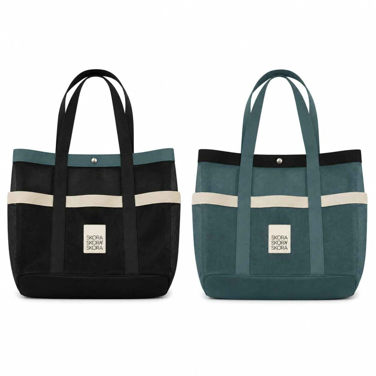 BOLSO PLAYERO SKORA MESH CON BOLSILLOS 48x35x15 CM