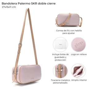 BANDOLERA PALERMO SKORA LAVANDA 27x15x11 CM