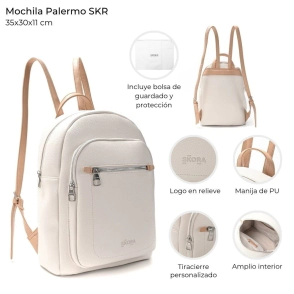 MOCHILA PALERMO SKORA BLANCA 35x30x11 CM
