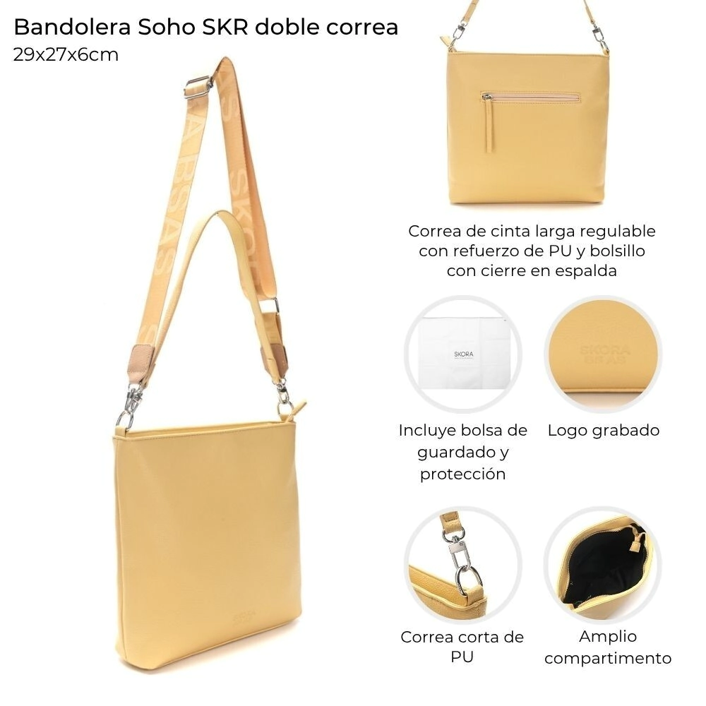 BANDOLERA SOHO SKORA 29x27x6 CM BUTTERMILK